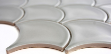 Hand-painted mosaic tile ceramic gray fan stone gray glossy MOS13-FS02_m