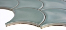 Fan mosaic tile ceramic fish scale drop pastel petrol tile WC bathroom tile kitchen wall - MOS13-FS18