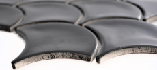 Mosaic tile ceramic fan black glossy tile WC bathroom tile MOS13-FS03_f | 10 mosaic mats