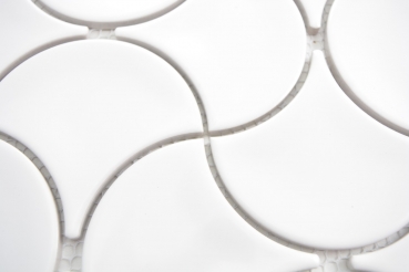 Hand pattern mosaic tile ceramic fan white glossy wave wall tile bathroom tile MOS13-FSW01_m