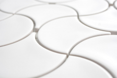 Hand pattern mosaic tile ceramic fan white glossy wave wall tile bathroom tile MOS13-FSW01_m