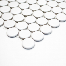 Hand pattern button mosaic LOOP round mosaic white matt wall kitchen shower BATH MOS10-0111_m