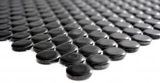 Hand pattern button mosaic LOOP round mosaic black glossy wall kitchen shower BATH MOS10-0300_m