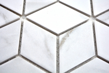 Mosaic tile ceramic white diamond POV Carrara look wall tile bathroom tile MOS13-0102_f | 10 mosaic mats