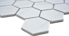 Mosaic tile ceramic white hexagon Carrara look wall tile bathroom tile MOS11G-0102_f | 10 mosaic mats