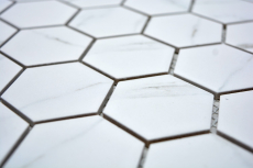Mosaic tile ceramic white hexagon Carrara look wall tile bathroom tile MOS11G-0102_f | 10 mosaic mats