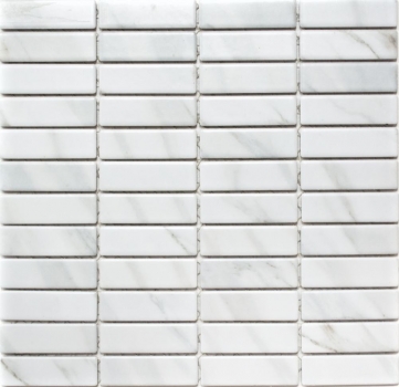 Hand-patterned mosaic tile Ceramic stone effect white tile backsplash kitchen MOS24-STSO01_m