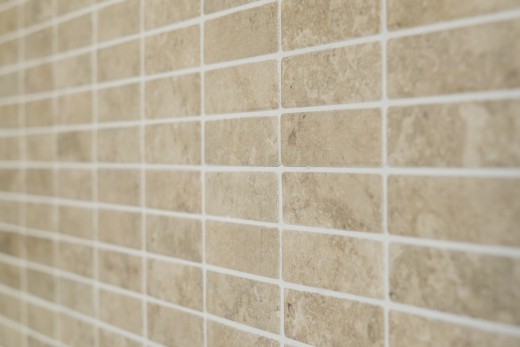 Ceramic stone-effect mosaic tile beige tile backsplash kitchen MOS24-STSO67