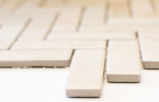 Herringbone mosaic tile ceramic stone effect light beige tile backsplash kitchen MOS24-SO54