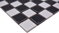 Ceramic mosaic chessboard black white glossy mosaic tile backsplash MOS18-0306
