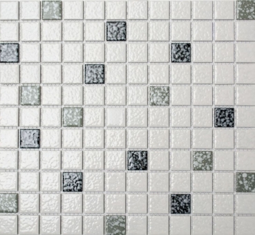 Hand pattern mosaic tile ceramic mosaic white black gray structure floor bathroom MOS18-0307_m