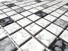 Hand pattern mosaic tile ceramic mosaic white black gray structure floor bathroom MOS18-0307_m