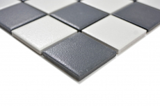 Hand-patterned chessboard mosaic SLIPPROOF SLIPPROOF black white MOS14-0103-R10_m