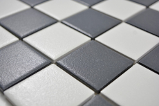Hand-patterned chessboard mosaic SLIPPROOF SLIPPROOF black white MOS14-0103-R10_m