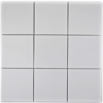 Hand-painted mosaic tile ceramic white glossy tile backsplash kitchen MOS23-0101_m