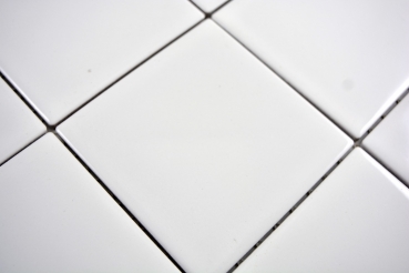 Hand-painted mosaic tile ceramic white glossy tile backsplash kitchen MOS23-0101_m
