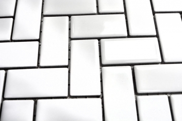 Herringbone mosaic tile ceramic white glossy kitchen tile wall tile MOS24-CHB5WG