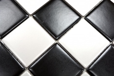 Ceramic mosaic tile white black matt chessboard tile backsplash MOS16-CD202