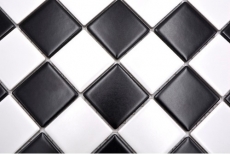 Ceramic mosaic tile white black matt chessboard tile backsplash MOS16-CD202