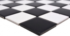 Ceramic mosaic tile white black matt chessboard tile backsplash MOS16-CD202