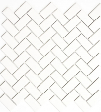 Herringbone mosaic tile ceramic white matt tile backsplash kitchen MOS24-CHB05WM