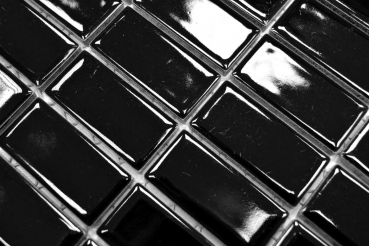 Mosaic tile ceramic rods black glossy bathtub cladding MOS24B-0301_f