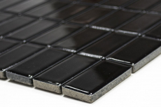 Mosaic tile ceramic rods black glossy bathtub cladding MOS24B-0301_f