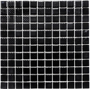 Ceramic mosaic mosaic tiles BLACK GLOSSY STRUCTURE Kitchen splashback MOS18-CG123