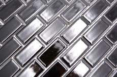 Composite mosaic brick slips ceramic brick black glossy kitchen splashback MOS24-4BG