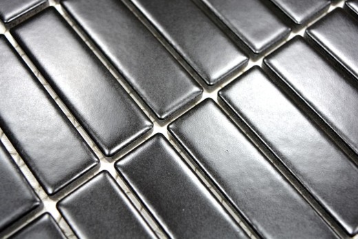 Rod mosaic tile ceramic black matt mosaic wall kitchen splashback MOS24-0311