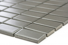 Hand-painted mosaic tile ceramic metal gray rods metal matt MOS24B-0211_m