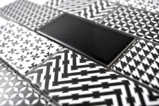 Hand sample mosaic tile ceramic white gray black subway backsplash MOS26M-0301_m