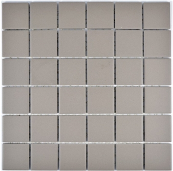 Hand-painted mosaic tile ceramic light gray unglazed kitchen splashback MOS14-1202_m