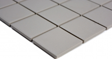 Hand-painted mosaic tile ceramic light gray unglazed kitchen splashback MOS14-1202_m