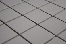 Hand-painted mosaic tile ceramic light gray unglazed kitchen splashback MOS14-1202_m