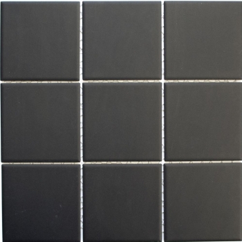 Hand-painted mosaic tile ceramic black unglazed kitchen splashback MOS14-CU922_m