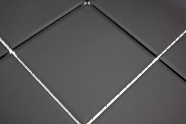 Hand-painted mosaic tile ceramic black unglazed kitchen splashback MOS14-CU922_m