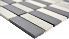 Hand pattern mosaic tile ceramic beige black rods unglazed shower tray floor tile MOS24-0113-R10_m