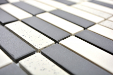 Hand pattern mosaic tile ceramic beige black rods unglazed shower tray floor tile MOS24-0113-R10_m