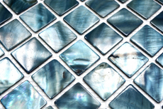 Mother-of-pearl mosaic shell mosaic blue gray tile backsplash kitchen wallMOS150-SM2582