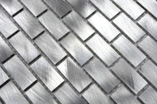 Mosaic tile aluminum silver brick tile backsplash kitchen wall MOS48-0204