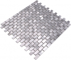 Mosaic tile aluminum silver brick tile backsplash kitchen wall MOS48-0204