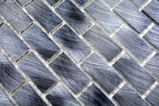 Mosaic tile aluminum brick black tile backsplash kitchen wall MOS48-0304