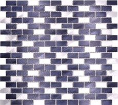 Mosaic tile aluminum brick black tile backsplash kitchen wall MOS48-0208