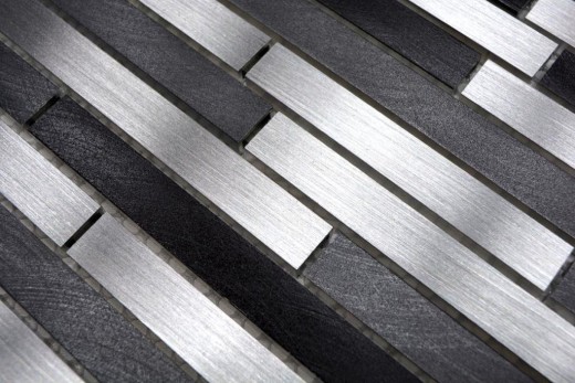 Mosaic tile aluminum composite gray black tile backsplash kitchen wall MOS49-0308