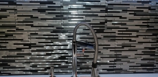 Mosaic tile aluminum composite gray black tile backsplash kitchen wall MOS49-0308