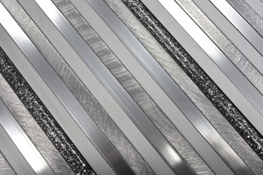 Hand pattern mosaic tile aluminum composite aluminum silver matt brushed polished glitter silver MOS49-L401GS_m