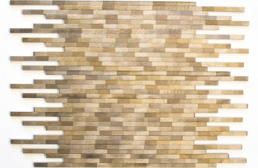 Hand-painted mosaic tile aluminum brown composite Alu Brick brushed Coloured Dark MOS49-L103D_m