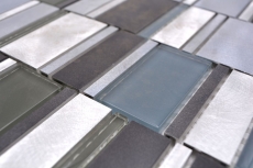 Mosaic tile aluminum combination glass mosaic brown kitchen splashback MOS49-0205