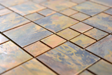 Hand-patterned mosaic tile copper copper combination brown kitchen MOS49-1502_m